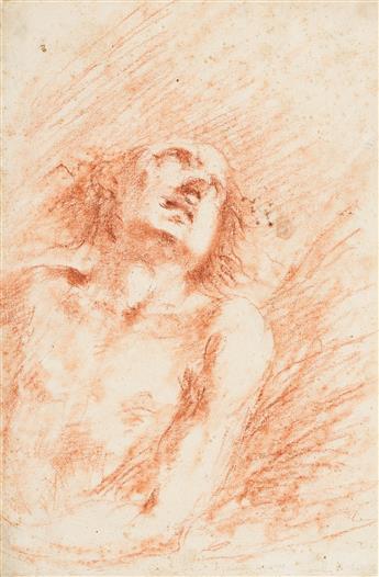 SIMONE PIGNONI (Florence 1611-1698 Florence) Study of a Male Looking Upwards.